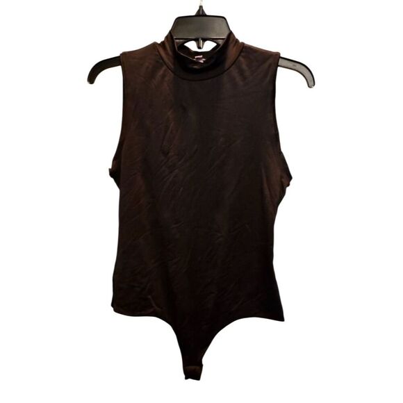 Crave Fame Women's Black Mock Turtleneck Sleeveless Bodysuit Size S - Picture 2 of 9